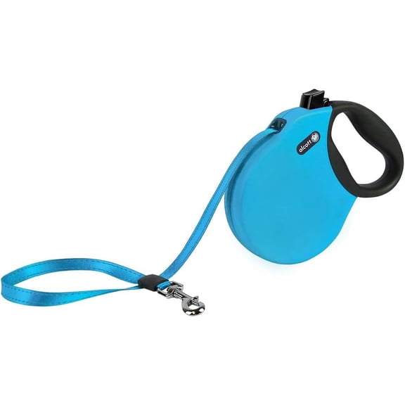 Alcott Adventure Retractable Reflective Belt Leash 16 Feet Extra Large for Dogs up to 150 lbs, Blue with Black Durable & Comfortable Dog Leash with Brake + Lock Mechanism