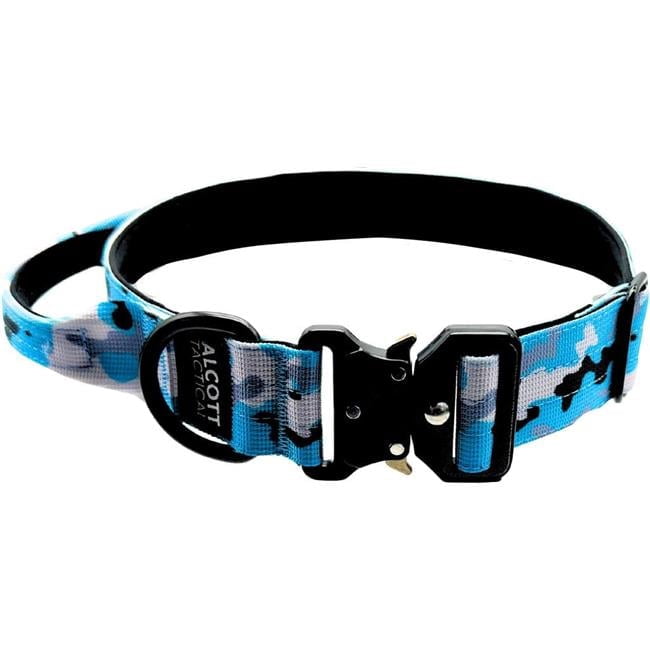 Alcott CLR MD CMO BL Tactical Dog Collar, Blue Camo - Medium