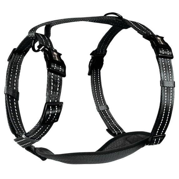 Alcott Essentials Adventure Pet Harness, Large, Black Nylon with Reflective Accents Multi-Colored