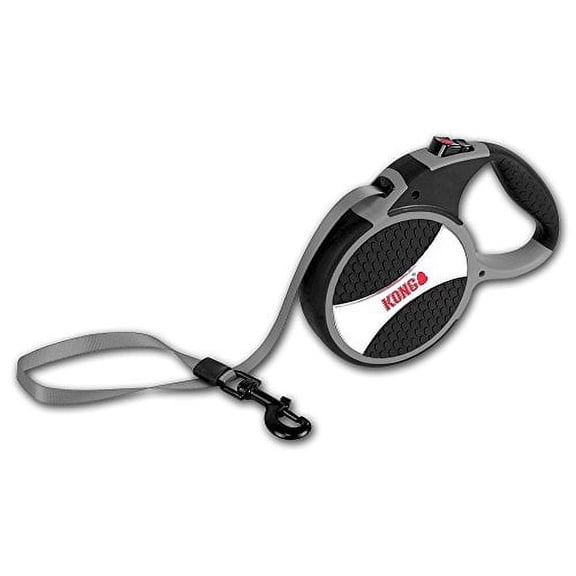 Alcott Kong Explore Retractable Dog Leash, Large, Grey, 24' Long
