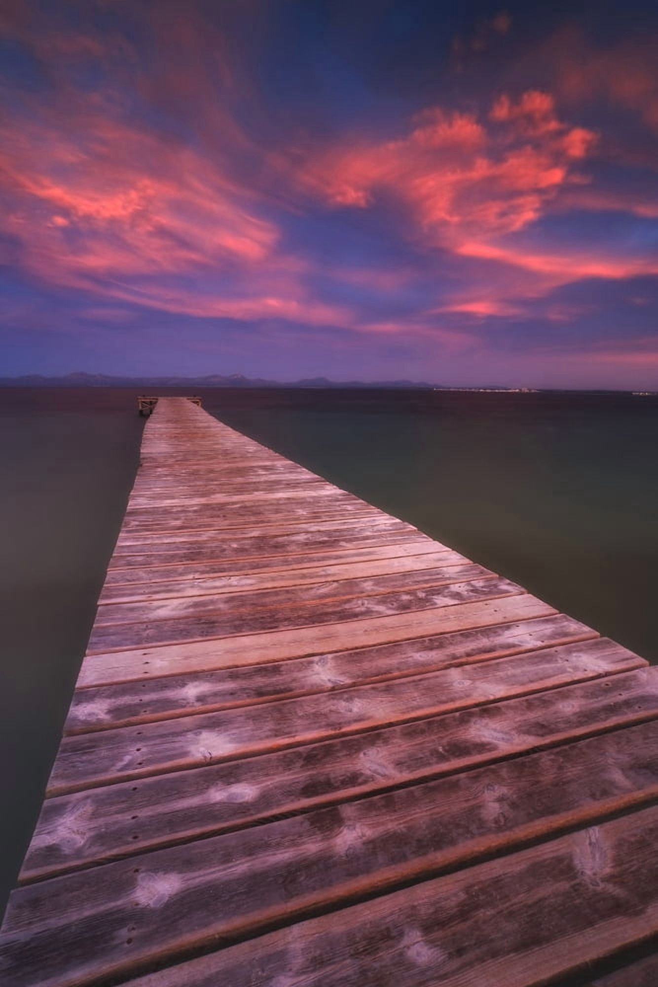 Alcudia Beach pier in Mallorca Spain Canvas Art - Arild HeitmannStocktrek Images (23 x 35)