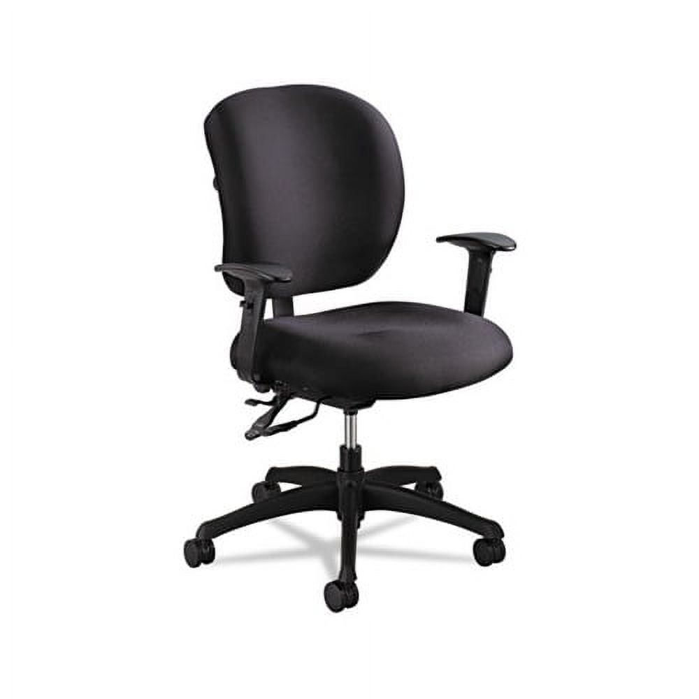 Black Ergonomic Swivel Task Chair with Fabric Upholstery
