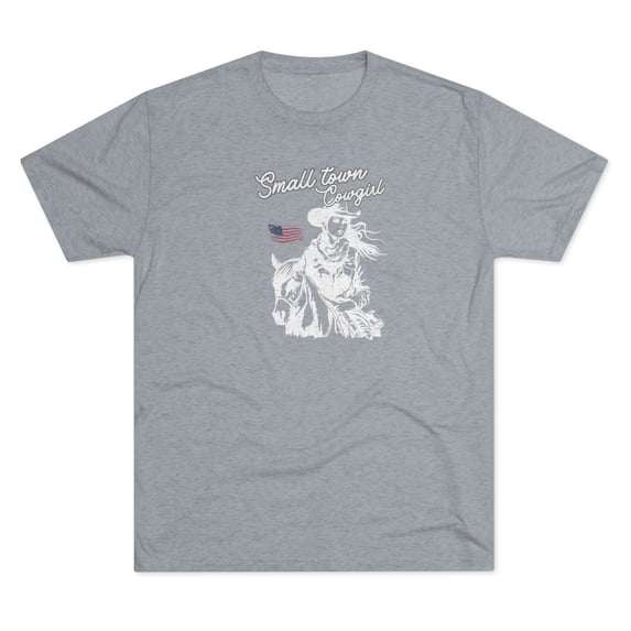 Aldean Small Town Cow Girl - Unisex Tri-Blend Crew Tee