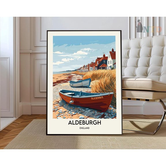 Aldeburgh Suffolk Coast Poster, Unframed Canvas 12x16in