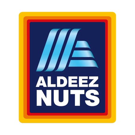 Aldeez Nuts Vinyl Sticker Decal (4" x 3.5") | Peel & Stick | Funny, Humor, Gift, Humorous, Saracastic, Satirical