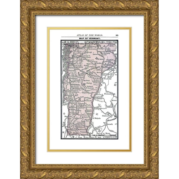 Alden 13x18 Gold Ornate Wood Framed with Double Matting Museum Art Print Titled - Vermont - Alden 1886