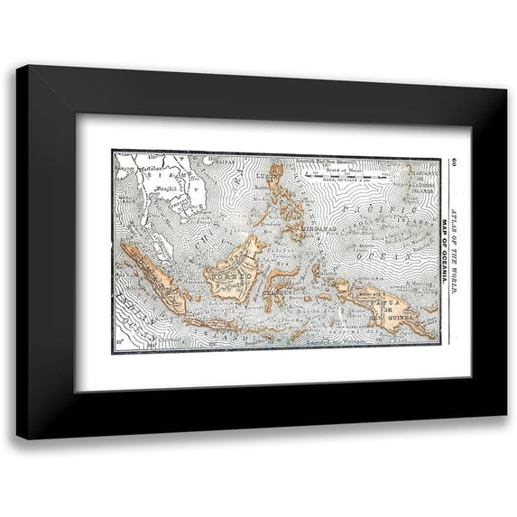 Alden 14x10 Black Modern Framed Museum Art Print Titled - Oceania - Alden 1886