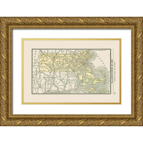 Alden 14x10 Gold Ornate Wood Framed with Double Matting Museum Art Print Titled - Massachusetts - Alden 1886