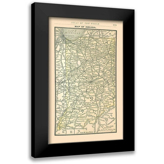 Alden 16x24 Black Modern Framed Museum Art Print Titled - Indiana - Alden 1886