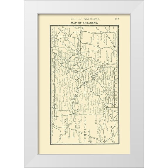 Alden 17x24 White Modern Wood Framed Museum Art Print Titled - Arkansas - Alden 1886