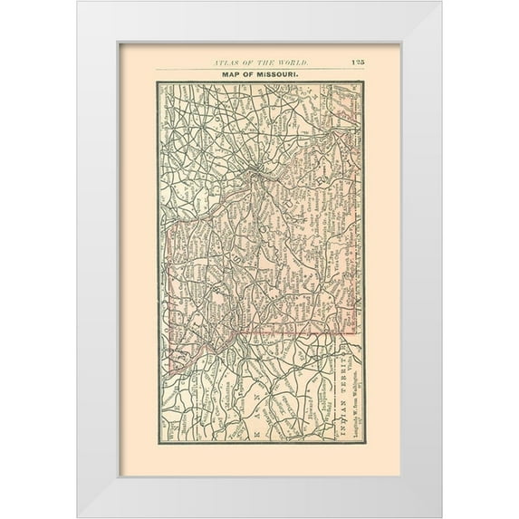 Alden 17x24 White Modern Wood Framed Museum Art Print Titled - Missouri - Alden 1886