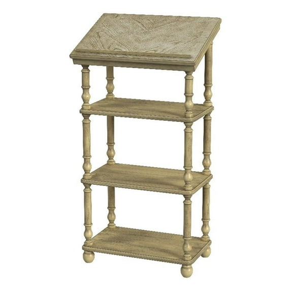 Alden Antique Beige 4- Tier Library Stand