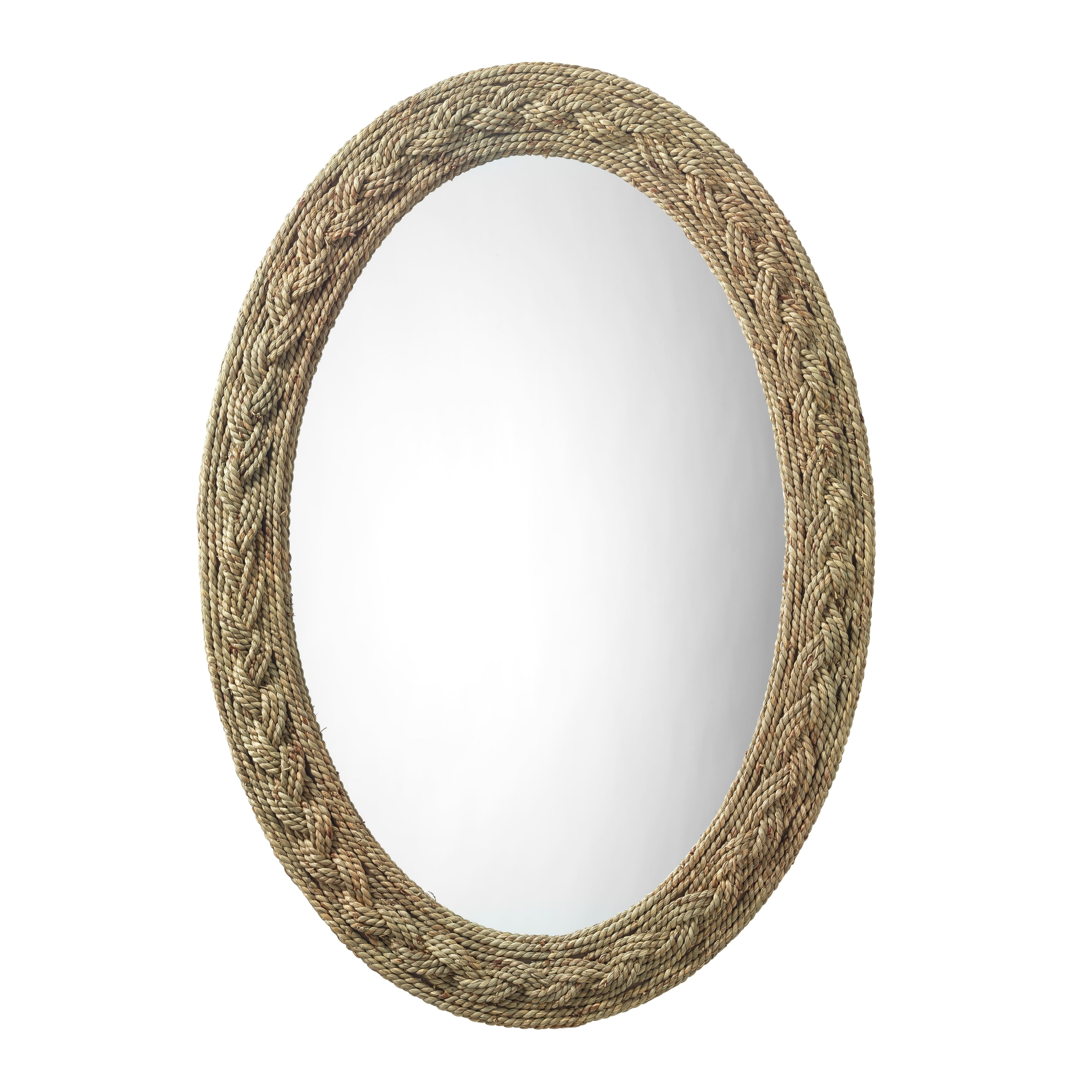 Braided Natural Seagrass Oval Wall Mirror