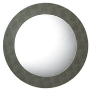 Alden Décor Cleo Shagreen Round Mirror, Ivory Grey