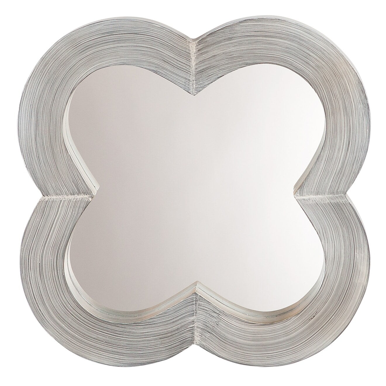 Quatrefoil Dark Wood and Silver Wall Mount Accent Mirror