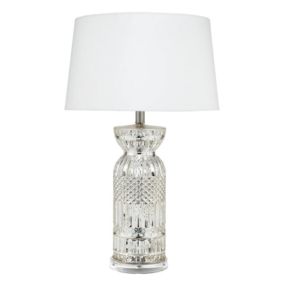 Alden Dcor Ollie Mercury Glass Table Lamp, Silver