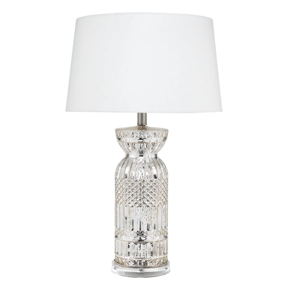 Alden Décor Ollie Mercury Glass Table Lamp, Silver