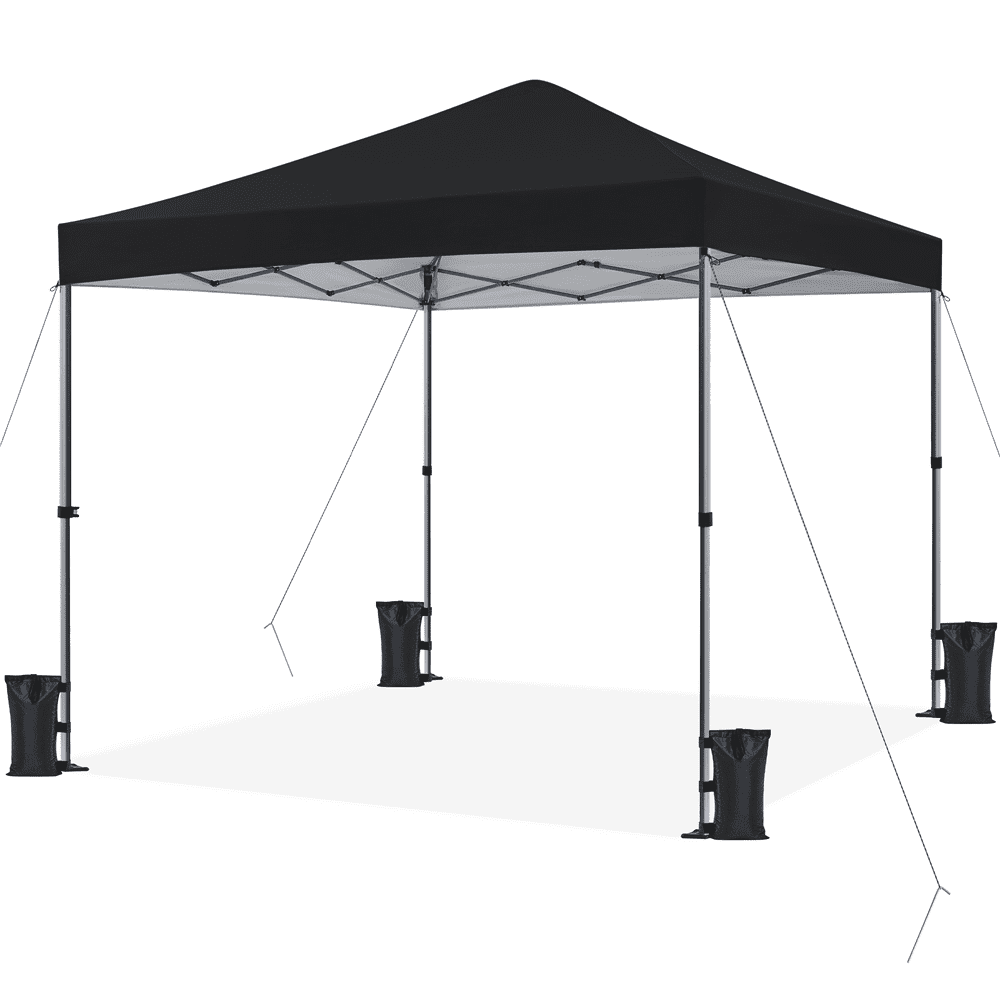 Alden Design 10x10FT Pop-up Canopy with One-Push-To-Lock Setup Mechanism for Outdoor, Black