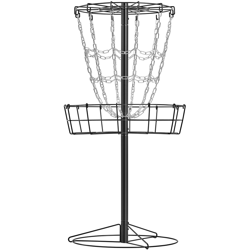 Alden Design 12-Chain Portable Metal Disc Golf Basket for Indoor & Outdoor, Black