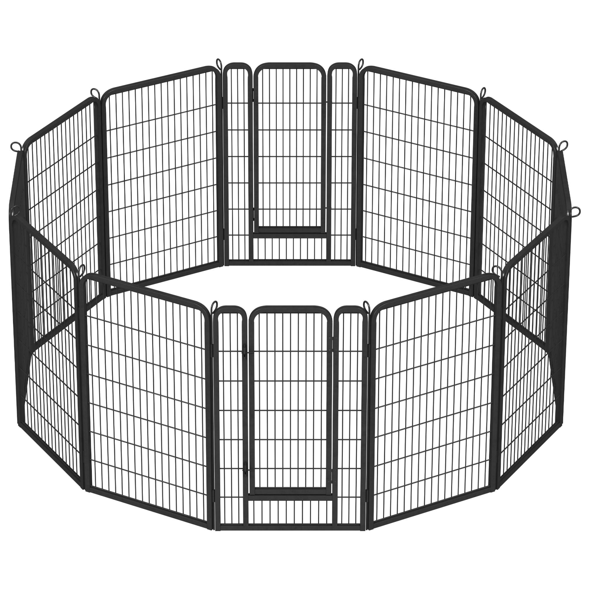 Alden Design 12 Panels 47.5″ Tall Metal Dog Playpen with Door, Black