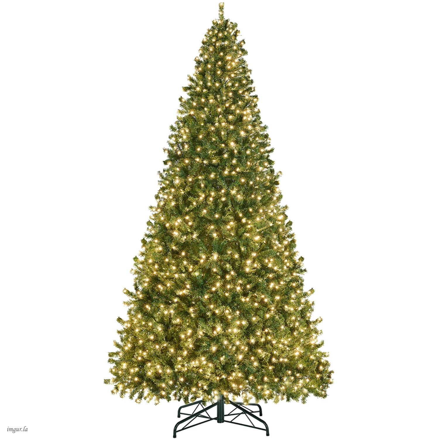 Alden Design 12FT Artificial Christmas Fir Tree with Foldable Stand,Pre-lit Xmas Tree with 1500 LED Warm Lights,Green