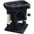 thumbnail image 1 of Alden Design 23in 2-Level Cat Tree Condo with Scratch Posts, Black, 1 of 6