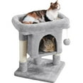 thumbnail image 1 of Alden Design 23in 2-Level Cat Tree Condo with Scratch Posts, Light Gray, 1 of 8
