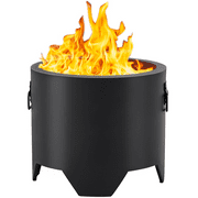Alden Design 23.5″ Portable Smokeless Fire Pit with Rain Cover & Lid & Log Grate, Black
