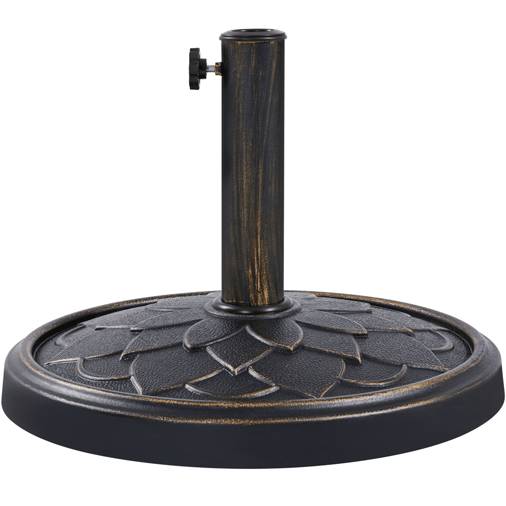 Alden Design 26.5 lb Heavy Duty Iron Patio Umbrella Base 18" Dia, Bronze