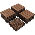 thumbnail image 1 of Alden Design 27pcs Indoor & Outdoor Wood Flooring Tiles for Patio Garden, 12" x 12", Brown, 1 of 10