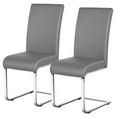 thumbnail image 1 of Alden Design 2pcs PU Leather Dining Chair Highback for Home, Light Gray, 1 of 8