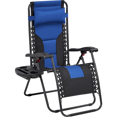 thumbnail image 1 of Alden Design 2pcs Padded Foldable Zero Gravity Chair with Armrests/ Cupholder/ Pillow, Navy Blue/Black, 1 of 7