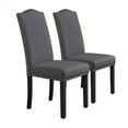 thumbnail image 1 of Alden Design 2pcs Tufted High Back Dining Chair, Gray, 1 of 11