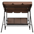 thumbnail image 1 of Alden Design 3-Seat Patio Canopy Porch Hanging Swing Chair for Outdoor, Dark Brown, 1 of 13