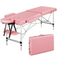 thumbnail image 1 of Alden Design 3 Section Adjustable and Foldable Aluminum Massage Table, 213" x 84", Pink, 1 of 14