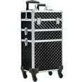 thumbnail image 1 of Alden Design 3-in-1 Rolling Makeup Train Case Cosmetic Trolley, Black, 1 of 7