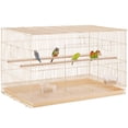 thumbnail image 1 of Alden Design 30" Bird Cage with Slide-Out Tray and Wood Perches, Almond, 1 of 7