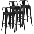 thumbnail image 1 of Alden Design 30″ H Metal Counter Height Bar Stools with Low Back for Home, Set of 4, Black, 1 of 9