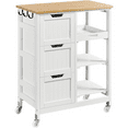 thumbnail image 1 of Alden Design 33" H Kitchen Storage Serving Cart for Kitchen Dining Room Bar, White, 1 of 10