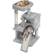 Alden Design 36" Cat Tree with Condo and Scratching Post Tower, Dark Gray