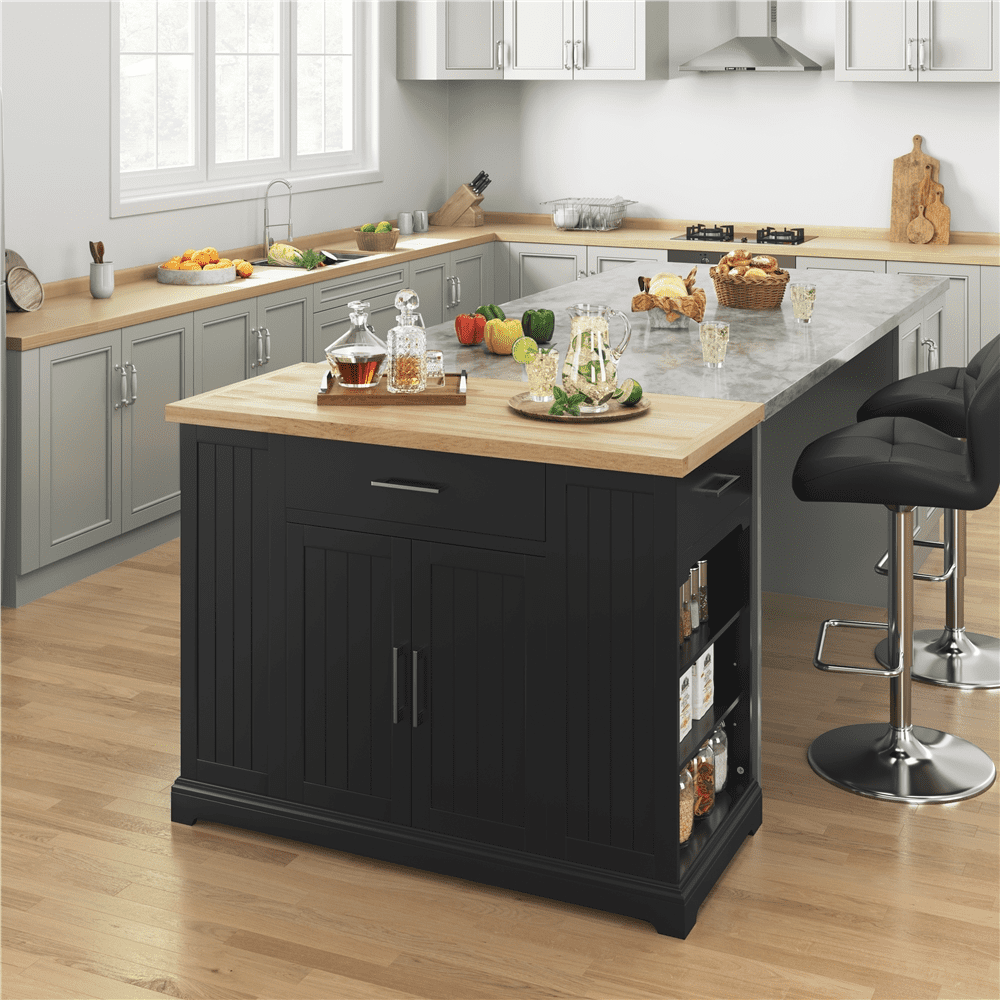 Alden Design Modern Kitchen Islands with Drawer for Dining Room, Wooden ...