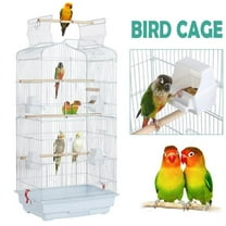 Alden Design 36" Metal Bird Cage with Play Top, White