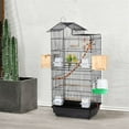 thumbnail image 1 of Alden Design 39" Metal Large Roof Top Parrot Cage, Black, 1 of 9