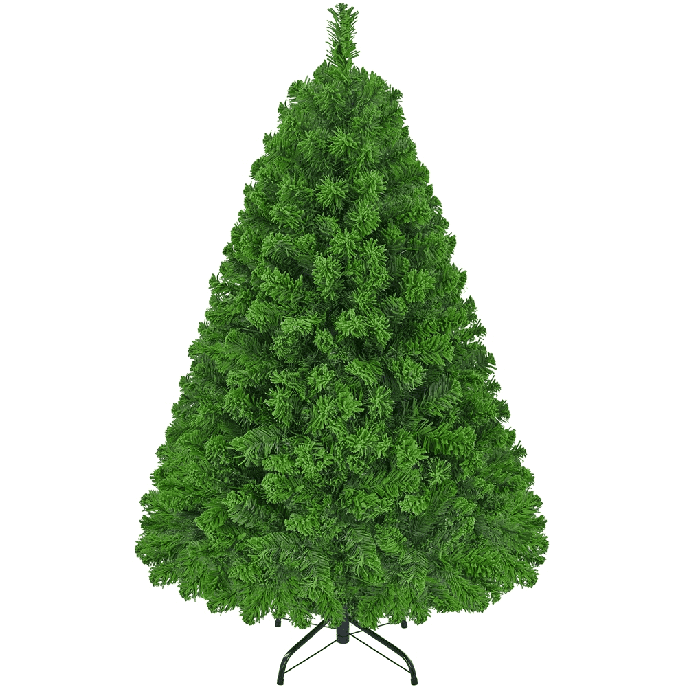 Alden Design 4.5 FT Pre-lit Snow Flocked Christmas Tree with 100 Lights, Pure Green