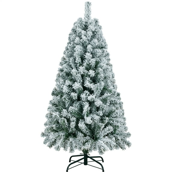 Alden Design 4.5 Ft Foldable Christmas Tree with Foldable Stand , Frosted White