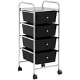 thumbnail image 1 of Alden Design 4 Drawers Metal Frame Storage Cart Rolling Bin Trolley, Black, 1 of 11