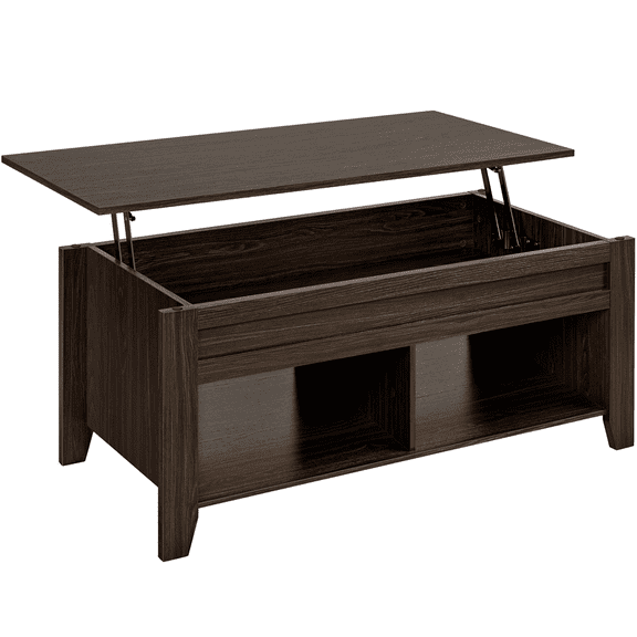 Alden Design 39.5 in Lift Top Coffee Table with 2 Storage Compartments for Living room, Espresso