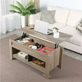 Alden Design 41" Lift Top Coffee Table with 2 Storage Compartments