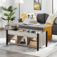 thumbnail image 1 of Alden Design 47.5" Lift Top Coffee Table with 3 Storage Compartments for Living Room, Rustic Gray, 1 of 10