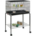 thumbnail image 1 of Alden Design 47" Metal Bird Cage with Slide-Out Tray and Rolling Stand, Black, 1 of 9